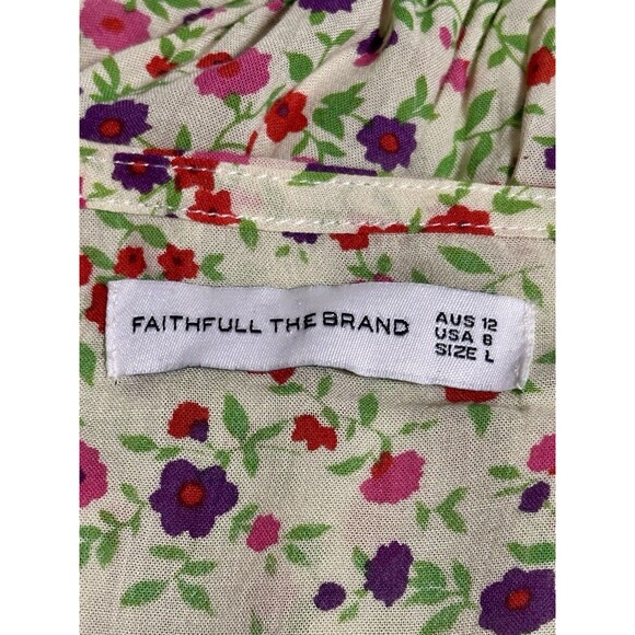 Faithfull The Brand Marianne Bastille Size L Floral Mini Dress Boho Feminine - Picture 8 of 10